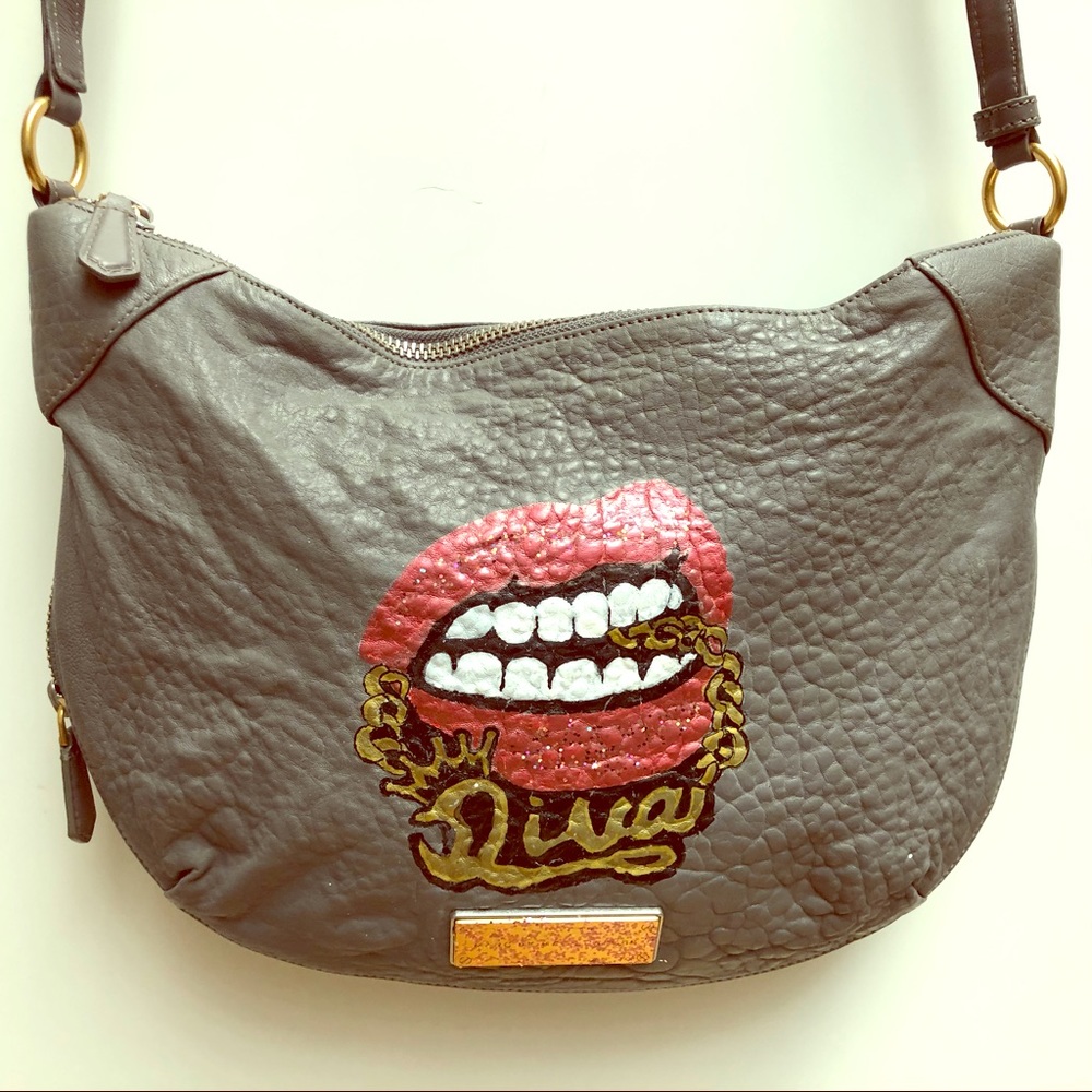 Marc Jacobs leather bag w hand painted #discodiva